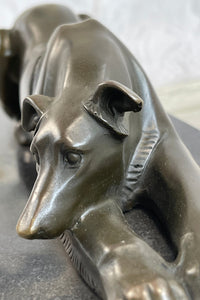 Signed Carvin Greyhound Dog Bronze Art Deco Sculpture