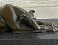 Signed Carvin Greyhound Dog Bronze Art Deco Sculpture