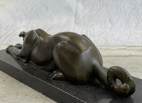Signed Carvin Greyhound Dog Bronze Art Deco Sculpture