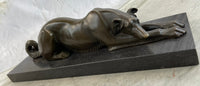 Signed Carvin Greyhound Dog Bronze Art Deco Sculpture