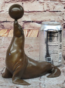 Seal Balancing Ball on Nose - Bronze Sculpture by Milo