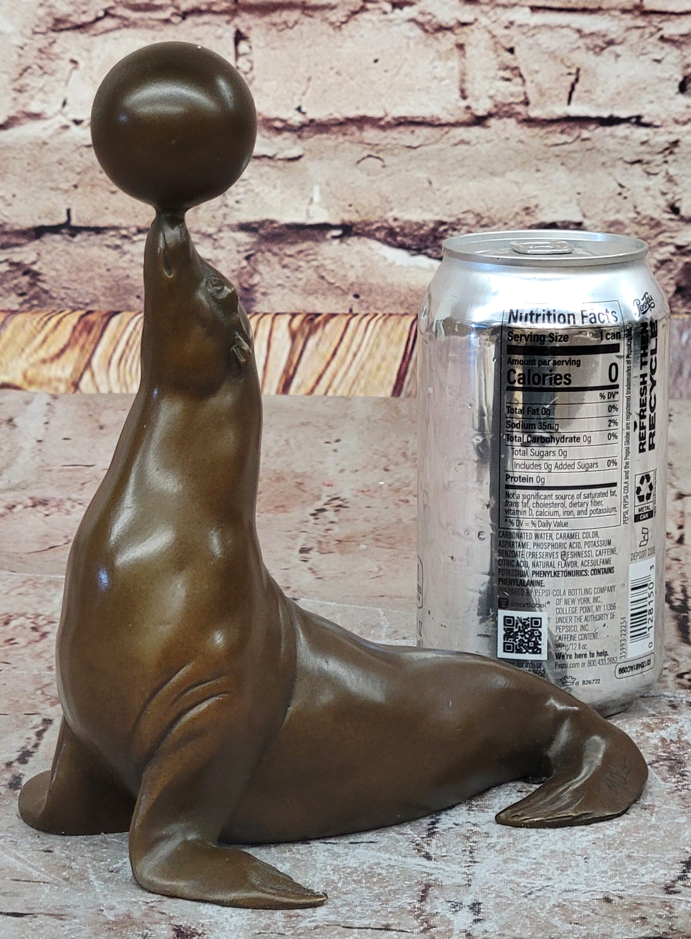 Seal Balancing Ball on Nose - Bronze Sculpture by Milo