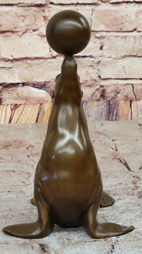 Seal Balancing Ball on Nose - Bronze Sculpture by Milo