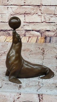 Seal Balancing Ball on Nose - Bronze Sculpture by Milo