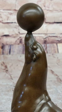 Seal Balancing Ball on Nose - Bronze Sculpture by Milo