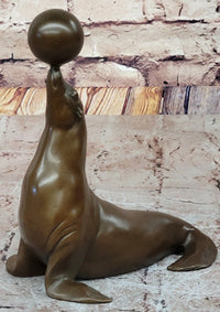 Seal Balancing Ball on Nose - Bronze Sculpture by Milo