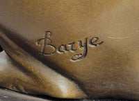 Greyhound Guardian Dog Bronze Sculpture Signed on Marble Base