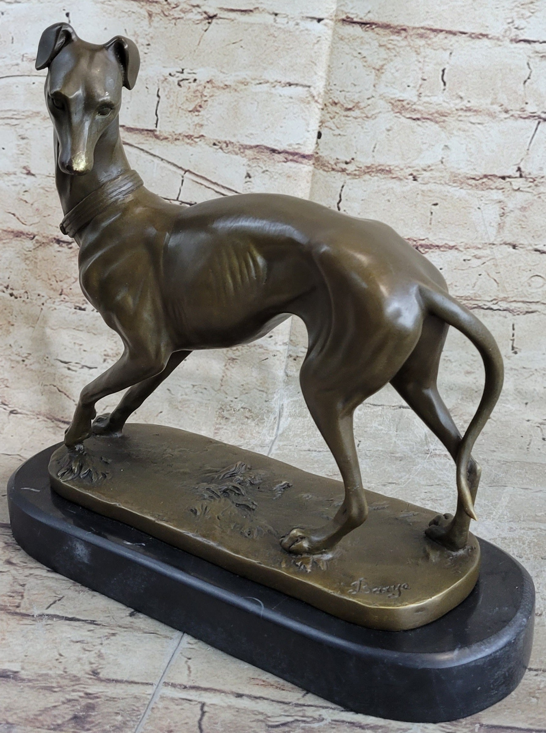 LARGE Bronze Whippet Greyhound Dog Classic Masterpiece