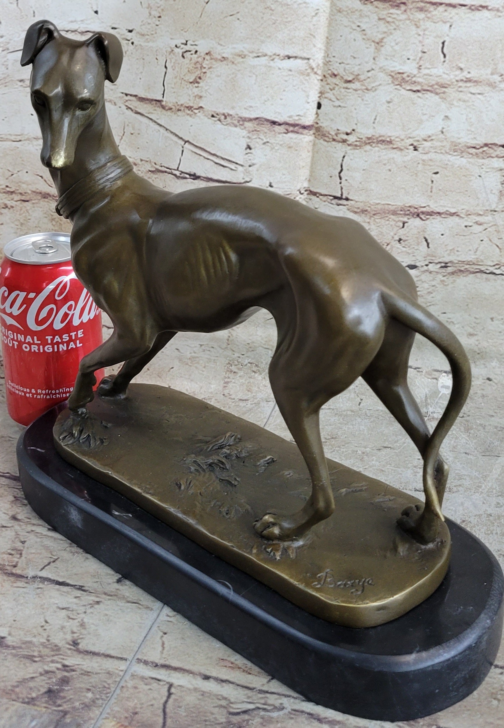LARGE Bronze Whippet Greyhound Dog Classic Masterpiece