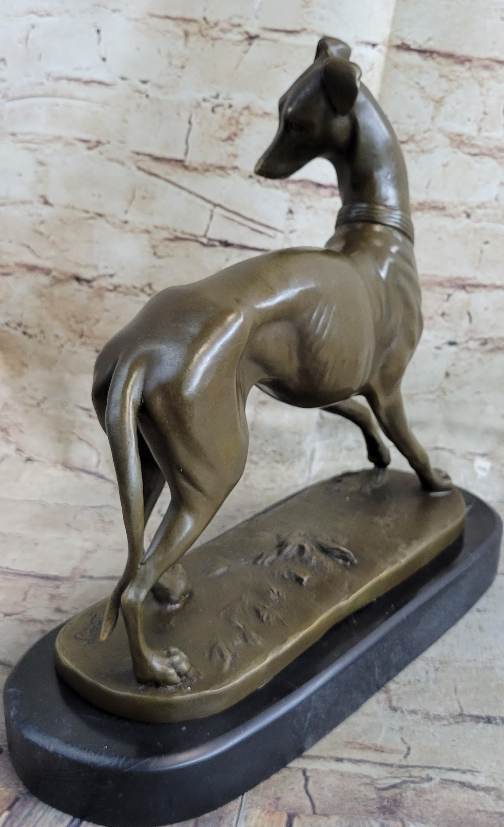 LARGE Bronze Whippet Greyhound Dog Classic Masterpiece