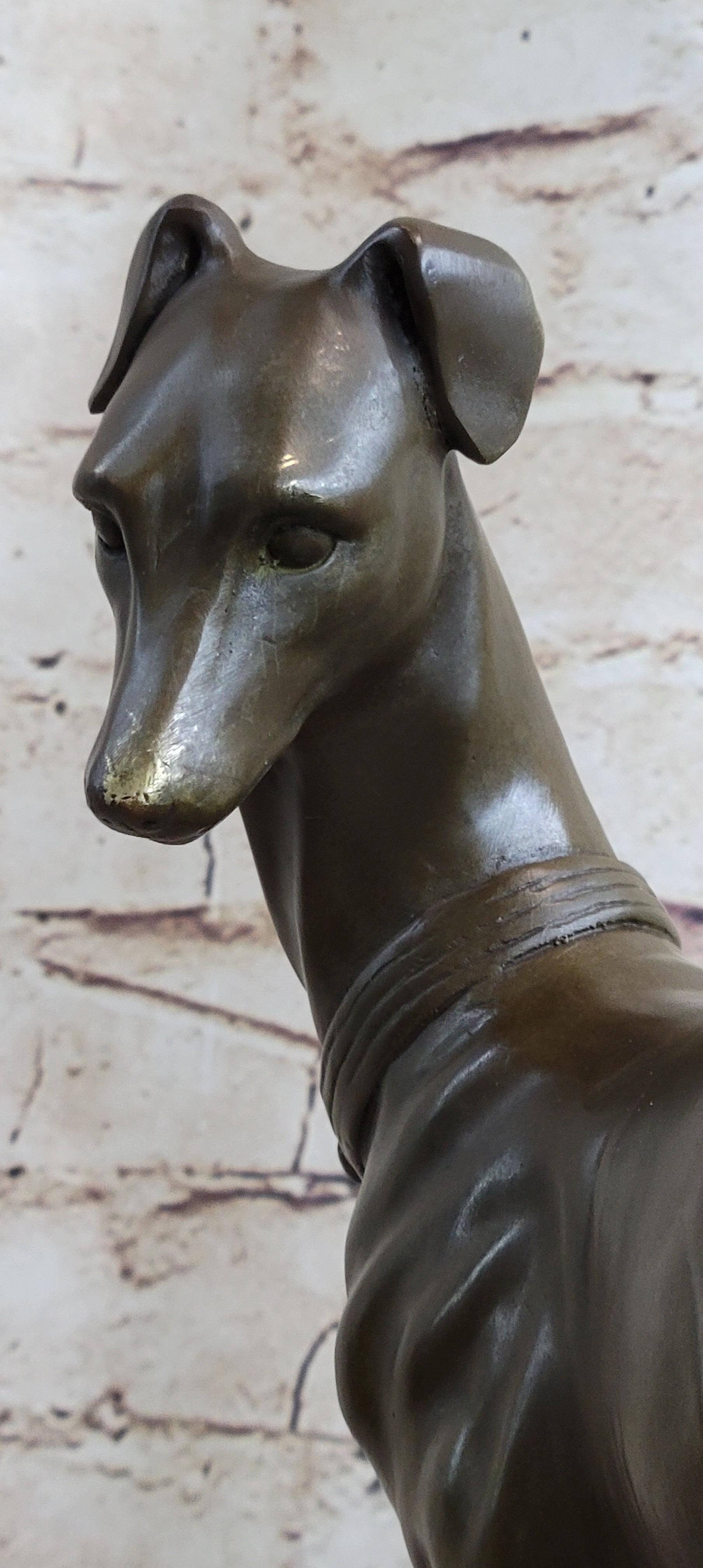 LARGE Bronze Whippet Greyhound Dog Classic Masterpiece