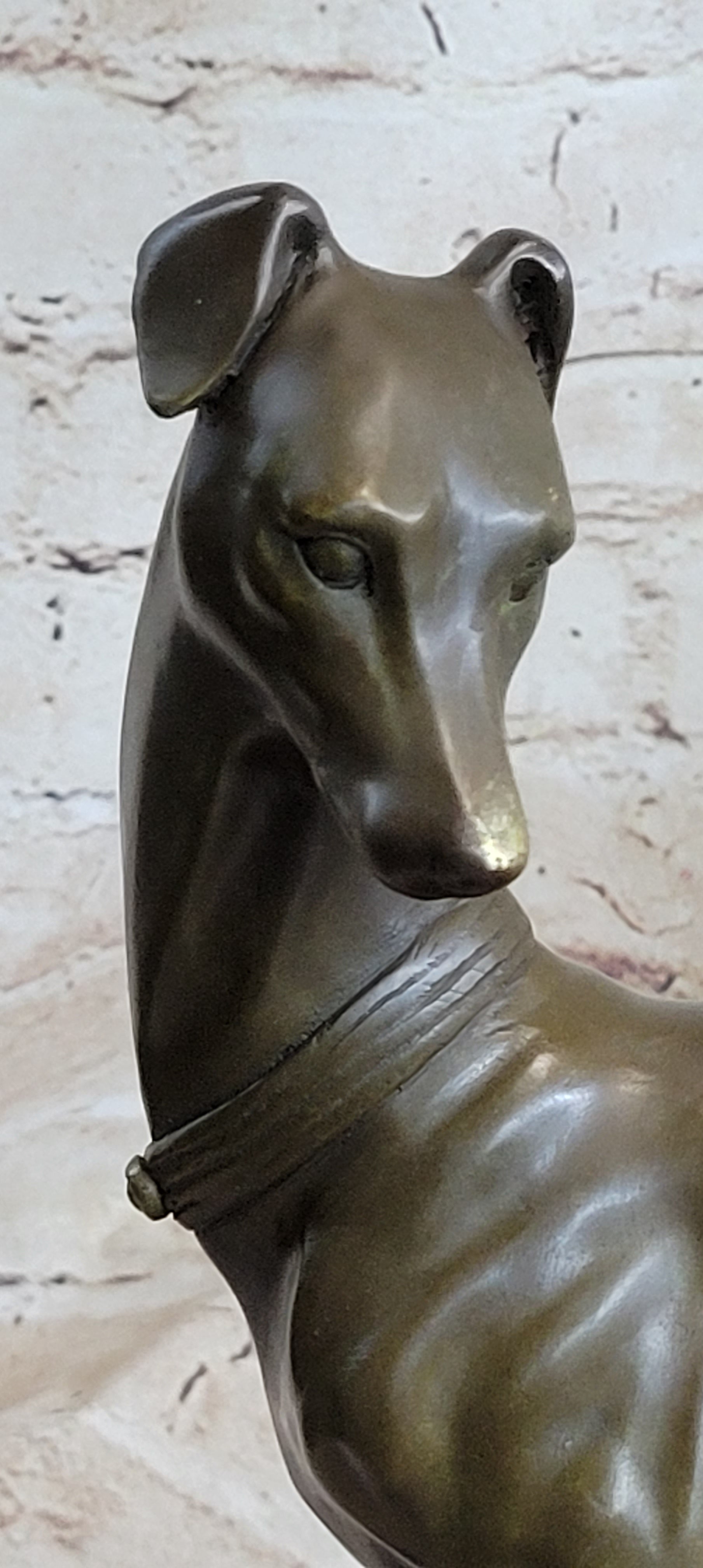 LARGE Bronze Whippet Greyhound Dog Classic Masterpiece