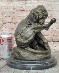 Handcrafted Mountain Lion Bronze Wildlife Sculpture by Merculiano Figurine