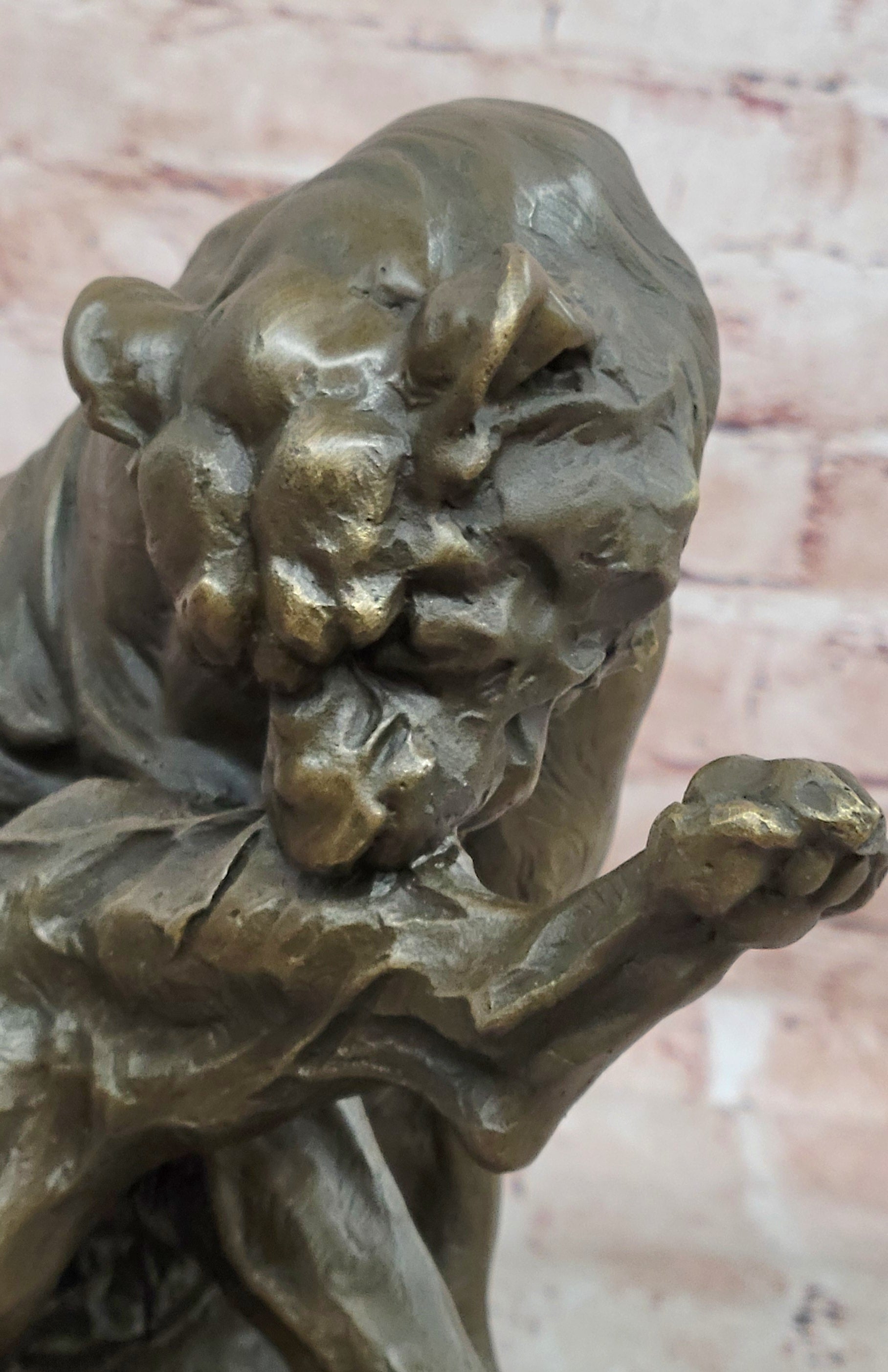 Handcrafted Mountain Lion Bronze Wildlife Sculpture by Merculiano Figurine