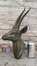 Graceful Gazelle Bronze Sculpture Bust - Wall Mounted