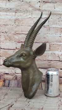 Graceful Gazelle Bronze Sculpture Bust - Wall Mounted