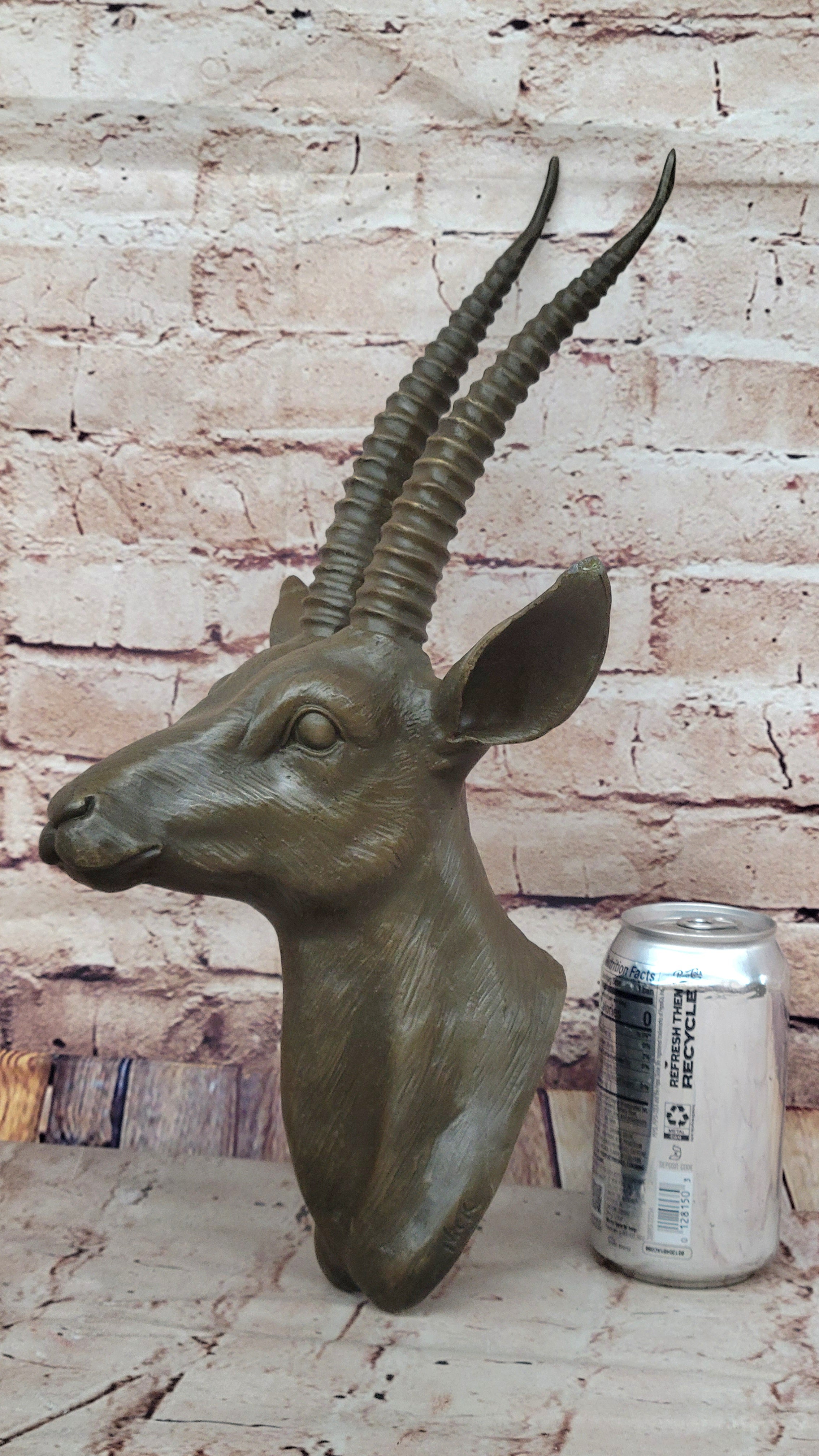 Graceful Gazelle Bronze Sculpture Bust - Wall Mounted