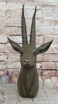 Graceful Gazelle Bronze Sculpture Bust - Wall Mounted
