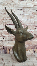Graceful Gazelle Bronze Sculpture Bust - Wall Mounted
