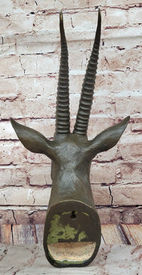 Graceful Gazelle Bronze Sculpture Bust - Wall Mounted