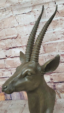 Graceful Gazelle Bronze Sculpture Bust - Wall Mounted