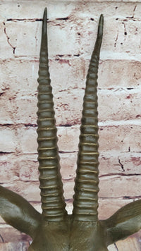 Graceful Gazelle Bronze Sculpture Bust - Wall Mounted