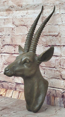 Graceful Gazelle Bronze Sculpture Bust - Wall Mounted