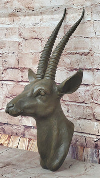 Graceful Gazelle Bronze Sculpture Bust - Wall Mounted
