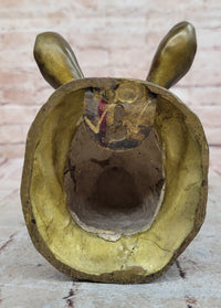 Bronze Rhinoceros Bust with Horns Wildlife