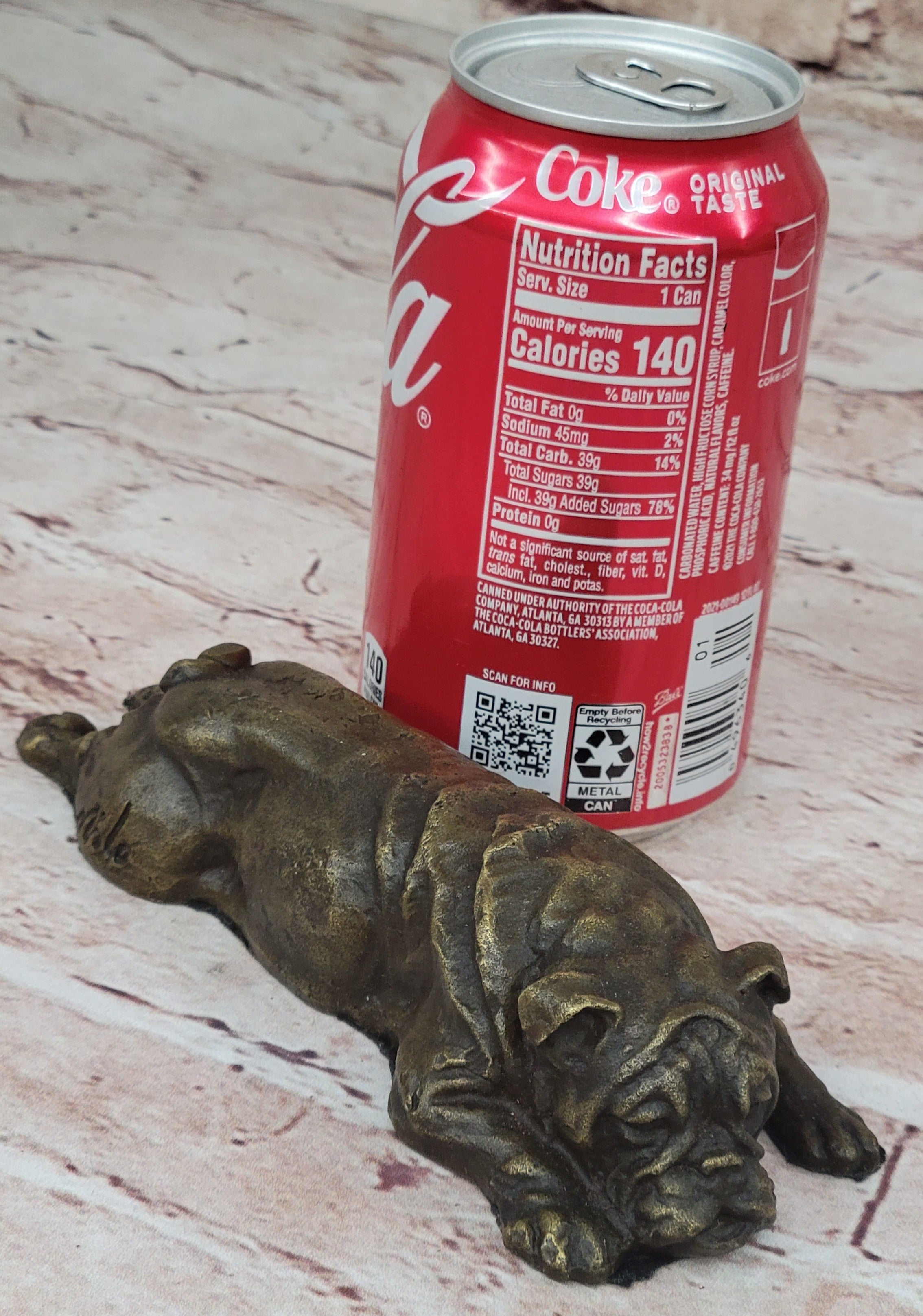 Hot Cast Bronze Bulldog Cute Puppy Pet Art Collectible