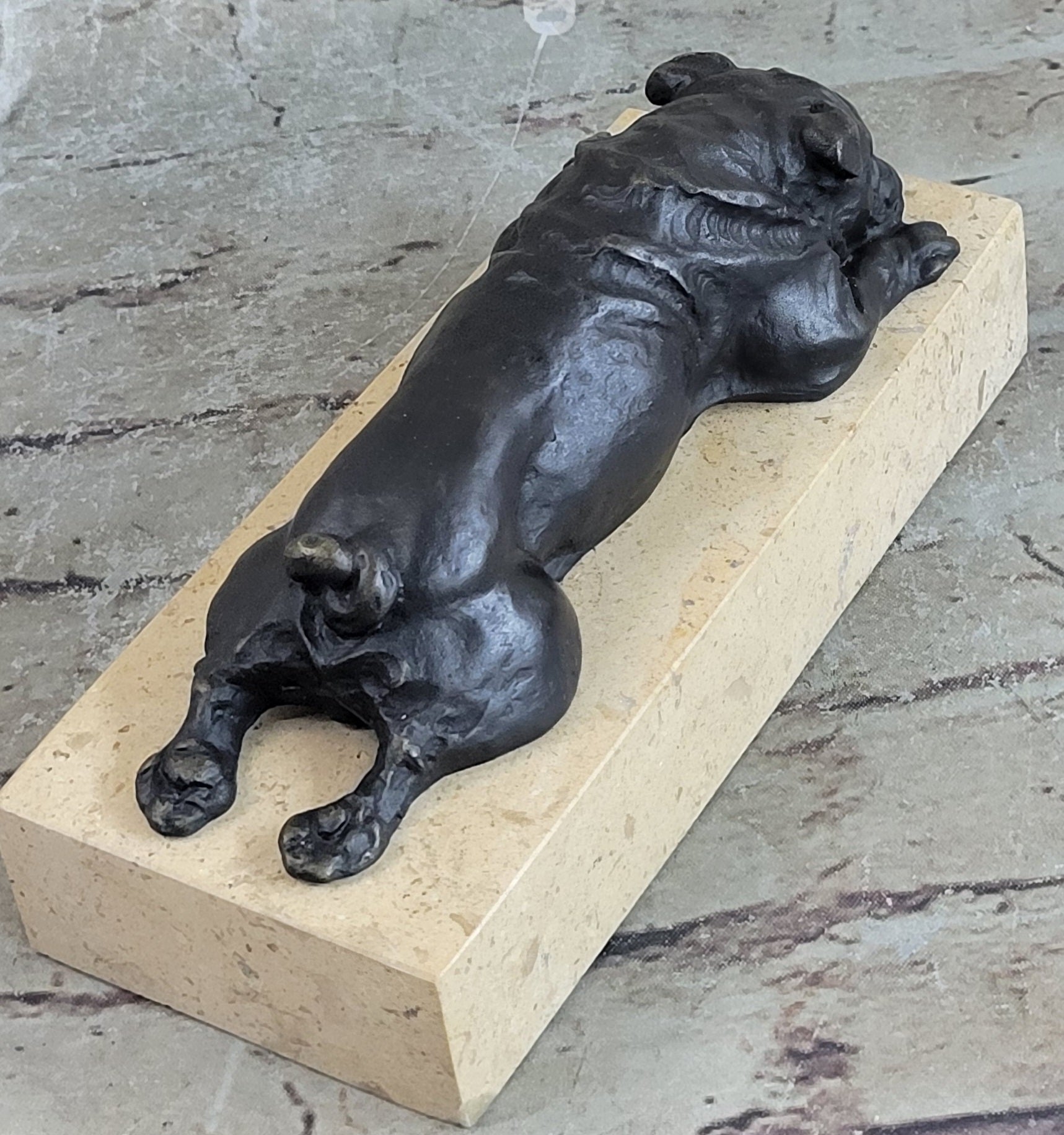 Art Deco English Bulldog 100% Solid Bronze Sculpture