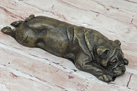 Hot Cast Bronze Bulldog Cute Puppy Pet Art Collectible