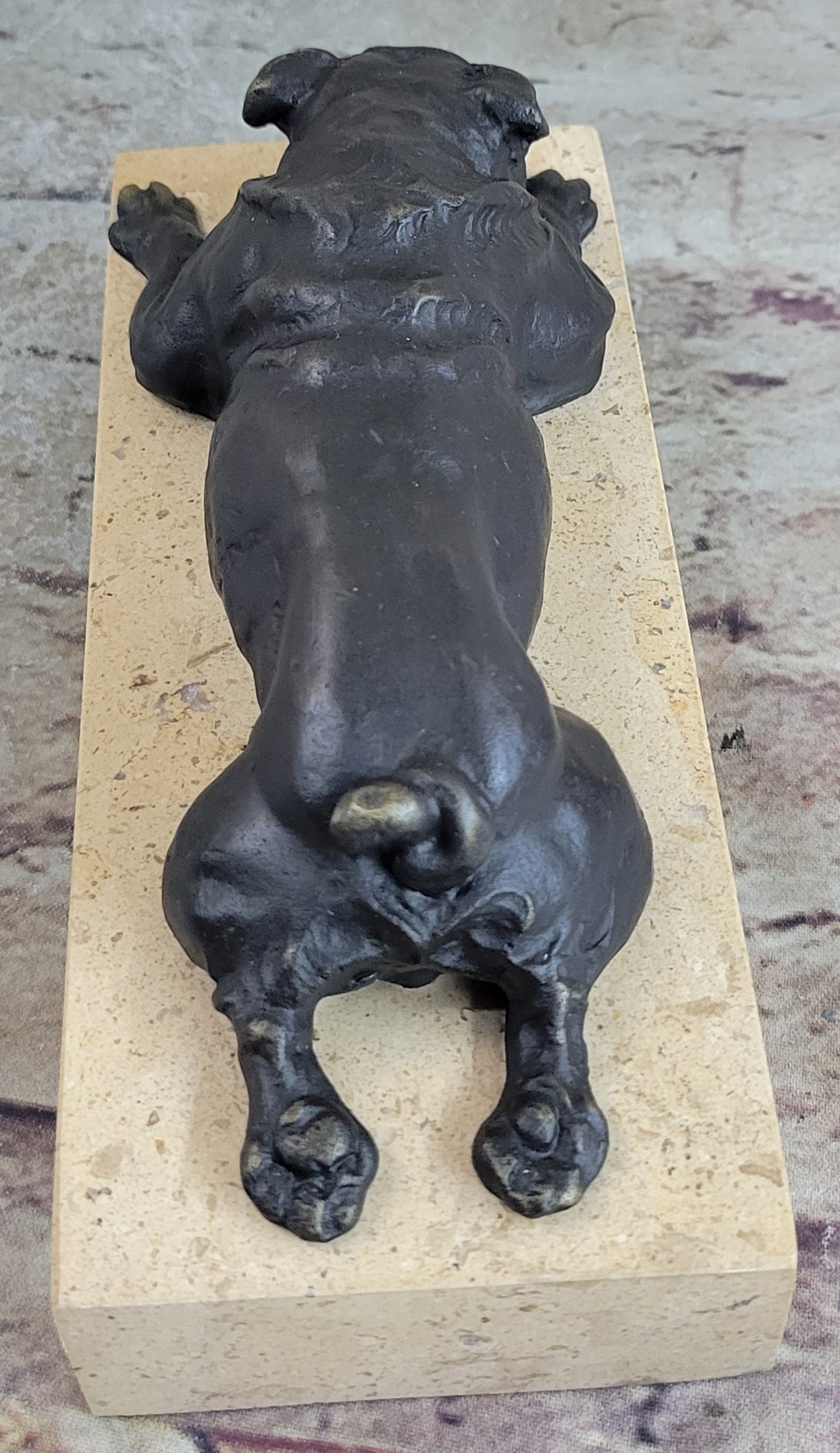Art Deco English Bulldog 100% Solid Bronze Sculpture