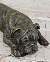 Hot Cast Bronze Bulldog Cute Puppy Pet Art Collectible