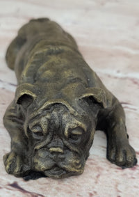 Hot Cast Bronze Bulldog Cute Puppy Pet Art Collectible