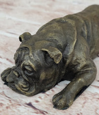 Hot Cast Bronze Bulldog Cute Puppy Pet Art Collectible