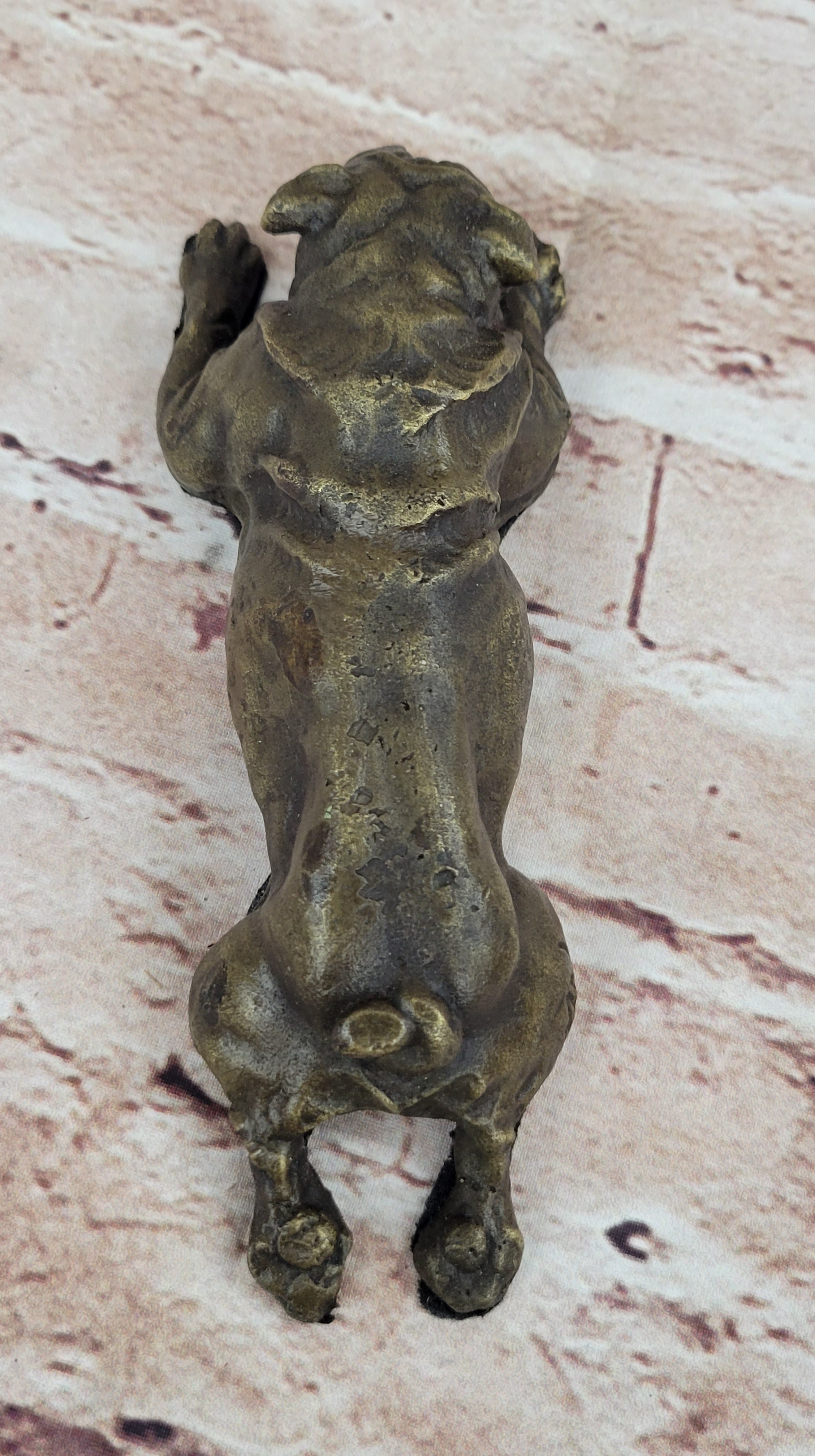 Hot Cast Bronze Bulldog Cute Puppy Pet Art Collectible