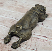 Hot Cast Bronze Bulldog Cute Puppy Pet Art Collectible