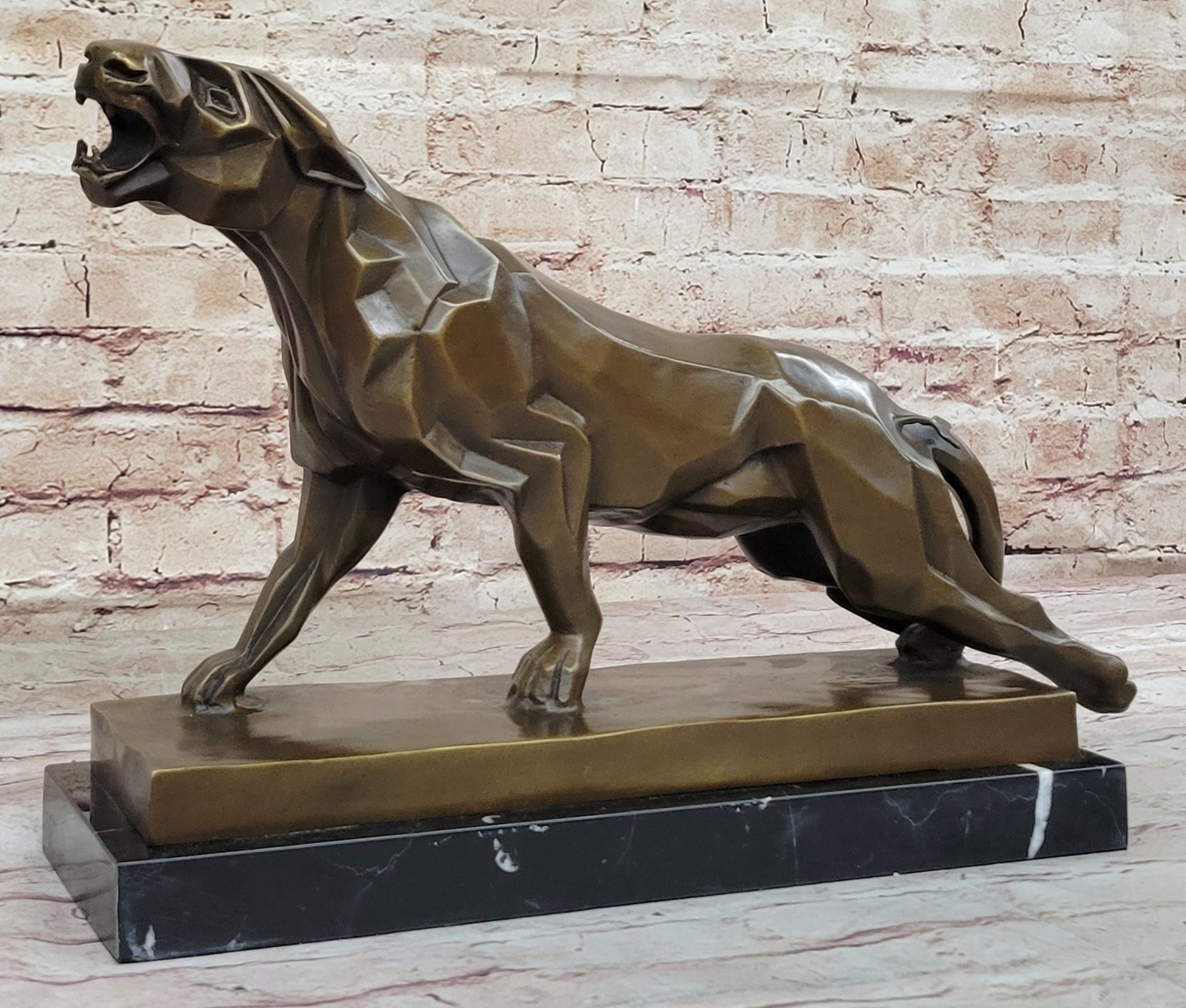 Henry Moore Abstract Jaguar Panther Cougar Lion Bronze