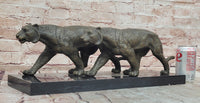 Signed Barye Art Deco sculpture of two panthers Abstract Modern Artwork Statue