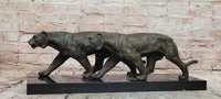 Signed Barye Art Deco sculpture of two panthers Abstract Modern Artwork Statue