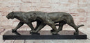 Signed Barye Art Deco sculpture of two panthers Abstract Modern Artwork Statue
