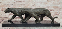 Signed Barye Art Deco sculpture of two panthers Abstract Modern Artwork Statue