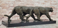 Signed Barye Art Deco sculpture of two panthers Abstract Modern Artwork Statue