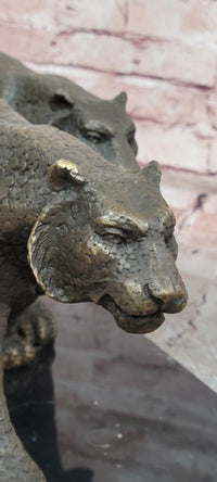 Signed Barye Art Deco sculpture of two panthers Abstract Modern Artwork Statue