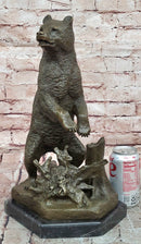 Hand Made Grizzly Bear by Nicolai Lieberich Real Bronze Sculpture Figurine Statue