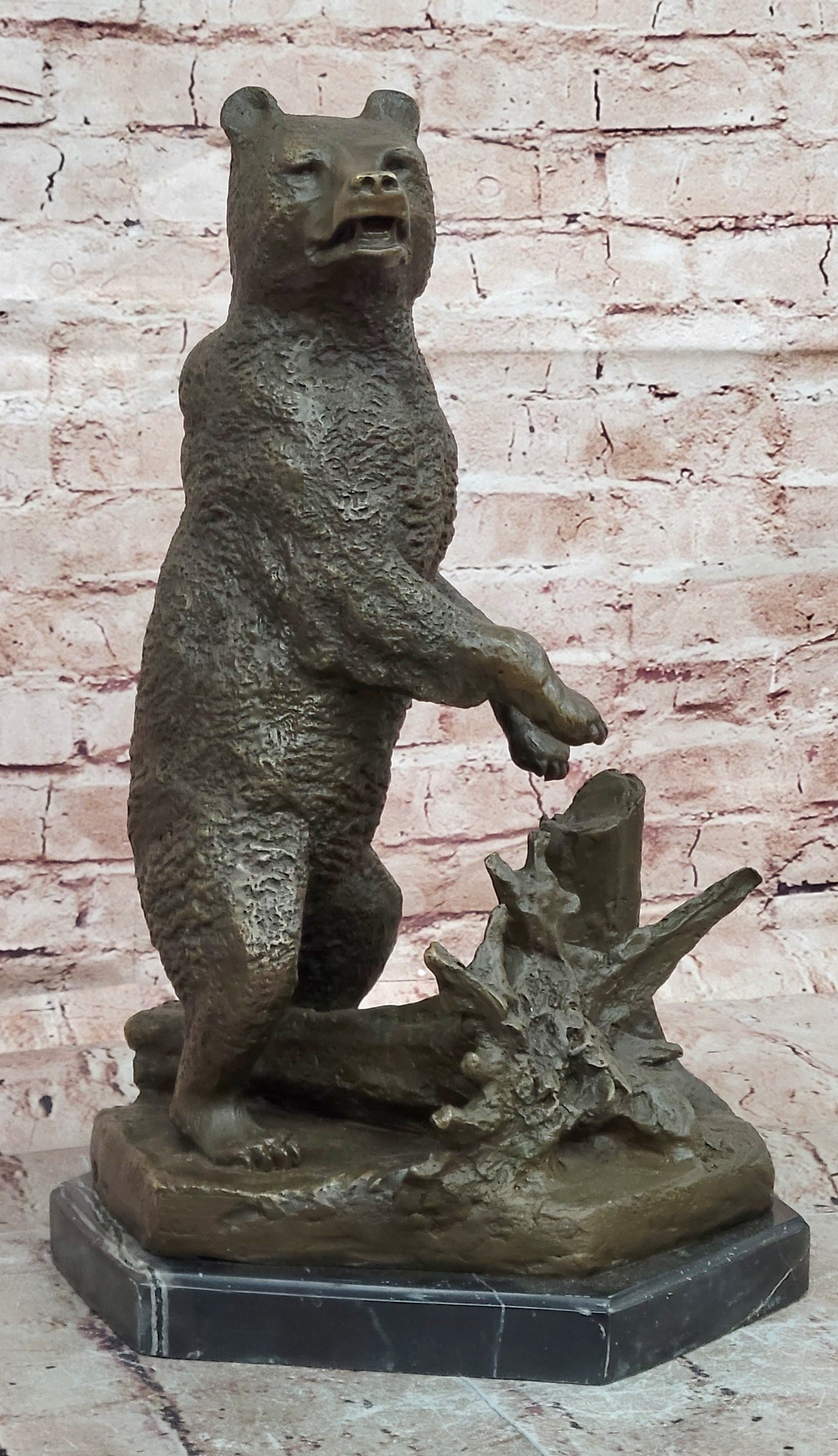 Hand Made Grizzly Bear by Nicolai Lieberich Real Bronze Sculpture Figurine Statue