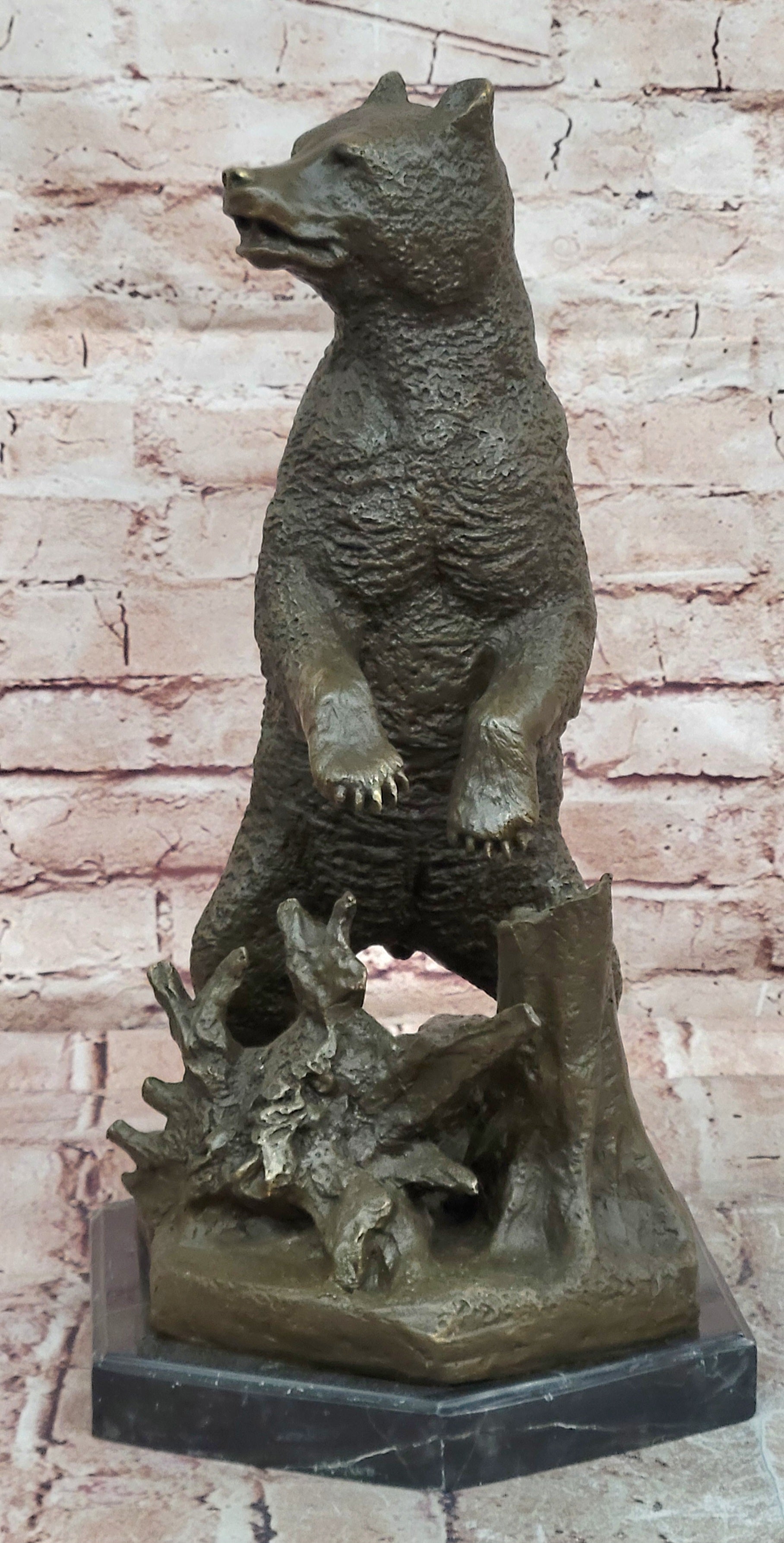 Hand Made Grizzly Bear by Nicolai Lieberich Real Bronze Sculpture Figurine Statue