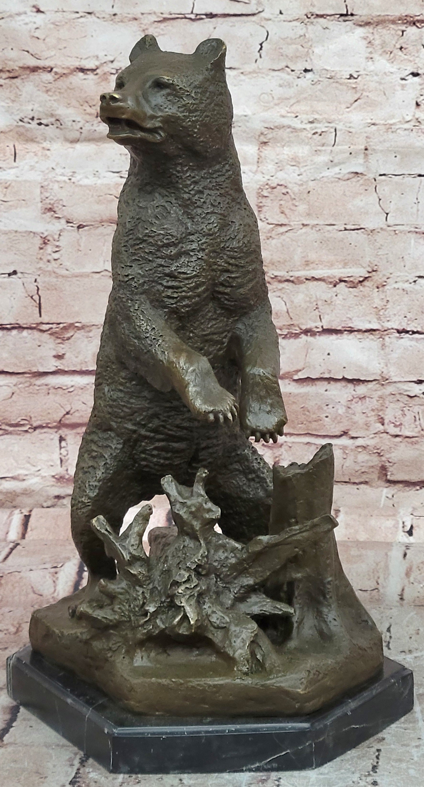 Hand Made Grizzly Bear by Nicolai Lieberich Real Bronze Sculpture Figurine Statue