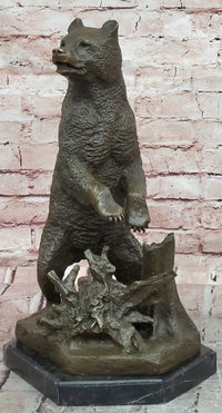 Hand Made Grizzly Bear by Nicolai Lieberich Real Bronze Sculpture Figurine Statue